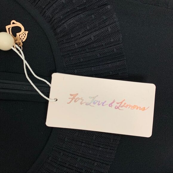 For Love and Lemons Evie Mini Dress Flare Wide Sleeve Ruffles Black Size XS - Picture 12 of 16